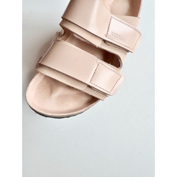 BIRKENSTOCK Uji New Beige beige Nubuck Double Strap Slides Sandals, Size 40 - Picture 4 of 16